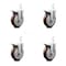 Service Caster 5 Inch Maroon Poly Wheel Swivel 7/8 Inch Square Stem Caster Set Total Lock Brake SCC-SQTTL20S514-PPUB-MRN-78-4 - alternate 1